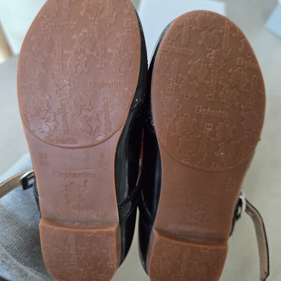 New Elephantito black patent leather wing tipped ballerina 8 - Picture 3 of 10